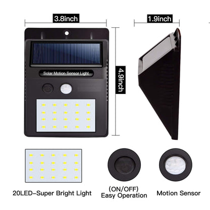 Hooblee™ Solar Light- 20 LED Bright Outdoor Security Lights with Motion Sensor
